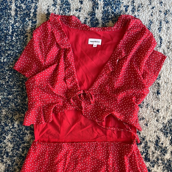 superdown Mercy Polka Dot Dress in Red - Picture 5 of 7